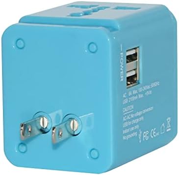 AMDALEPS Univerzális Úti Adapter, USB Töltő, 2.1, 2 USB Port, All-in-one Nemzetközi hálózati Adaptert,