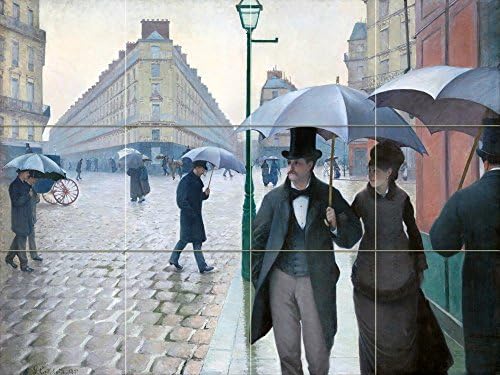 FlekmanArt Párizsi Utcán; Esős Nap Gustave Caillebotte - 12 Mozaik Művészet Freskó, Konyha, Zuhanyzós