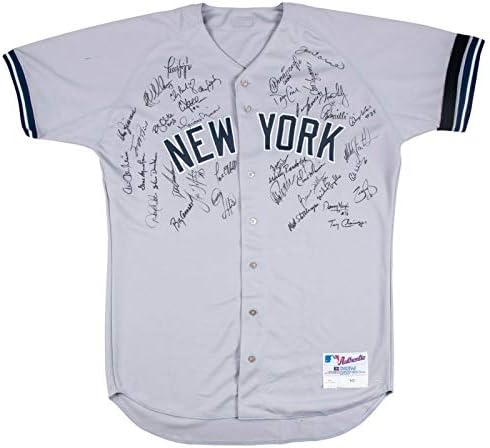 2000 Yankees Csapatát Aláírt Játék Használt Jersey Derek Jeter Mariano Rivera Beckett COA - MLB Dedikált