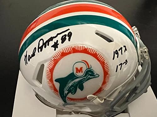 Karl Noonan Miami Dolphins 1972 17-0 Aláírt Primitivizmus Sebesség Mini Sisak - Dedikált NFL Mini Sisak