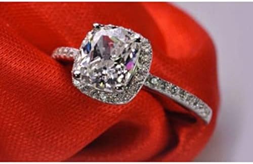 Tér Gyémánt Gyűrű a Nők S925 Gyűrű Cirkon Pár Négyzetméter Gyémánt Gyűrű Trendi Kecses Gyűrű Készlet (Ezüst,