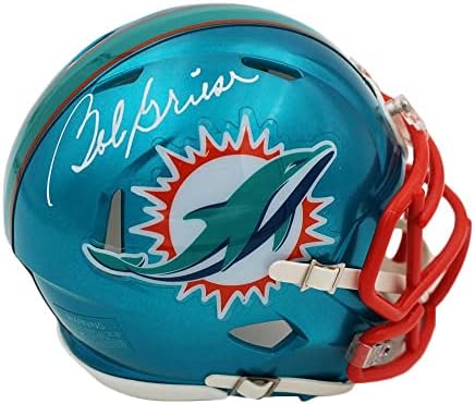 Bob Griese Aláírt Miami Dolphins Sebesség Flash NFL Mini Sisak - Dedikált NFL Mini Sisak