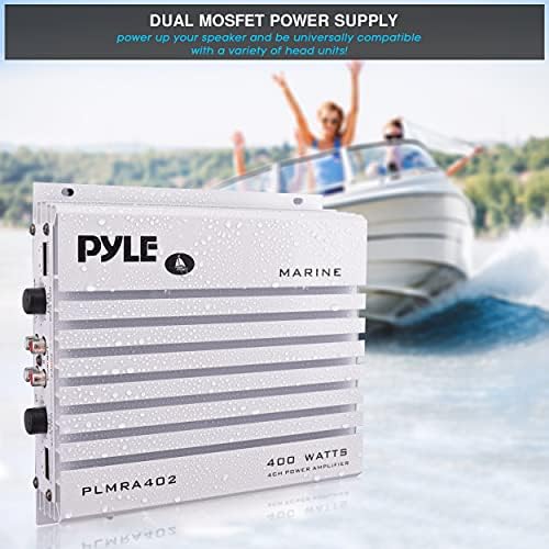 Pyle PLMRW8 8 cm-es Külső Tengeri Audio Mélynyomó - 400 Watt Egyetlen Fehér Vízálló Bass Hangszóró & Hidra
