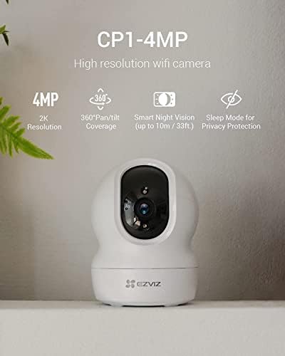 EZVIZ Kültéri Biztonsági Kamera Színes éjjellátó | C3N 2K+ Beltéri Kamera PTZ, kétirányú Audio | CP1
