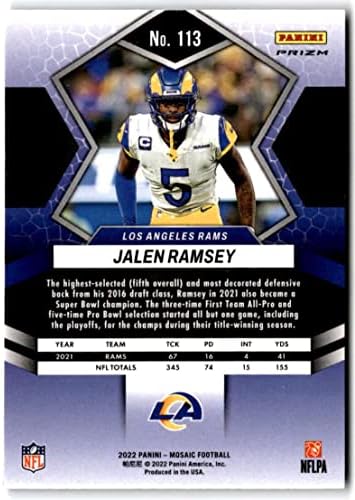 2022 Panini Mozaik Mozaik Rózsaszín Terepmintás 113 Jalen Ramsey Los Angeles Rams NFL Labdarúgó-Trading
