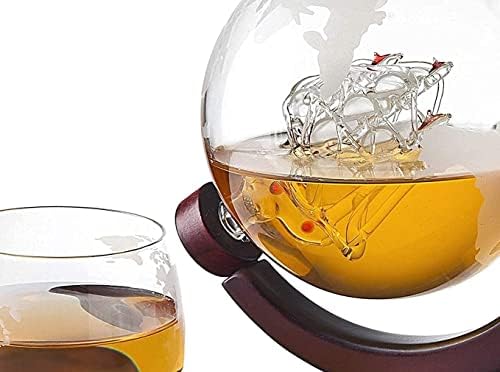 YJALBB Whiskys Üveget Globe Szett 4 Vésett Globe Whisky Szemüveget - a Szesz, Whisky, Whiskey, Vodka Ajándékok