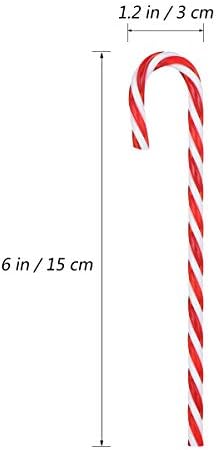 Amosfun 20db Műanyag Candy Cane Díszek, karácsonyfa Lógó Díszek, Piros, Fehér, karácsonyfa Díszítés, Karácsonyi