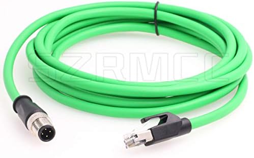 SZRMCC M12 Ethernet Kábel D-Code 4 Tűs Férfi RJ45 Csatlakozó Nagy Flex Árnyékolt Cat5e Vízálló Hálózati