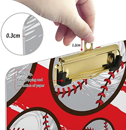 Baseball Műanyag Papírok Fém Klip Letter Méretű Vágólapra Alacsony Profil Klip Táblák Lógnak Dekoratív