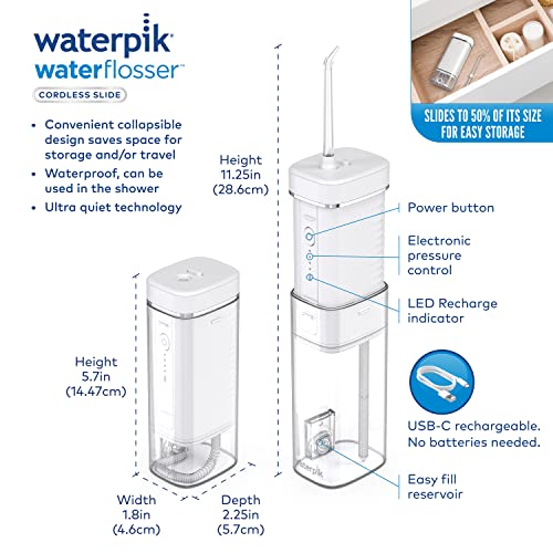 Waterpik Vezeték nélküli Dia Szakmai Víz használt fogselymet, Hordozható, Összecsukható, Úti, valamint