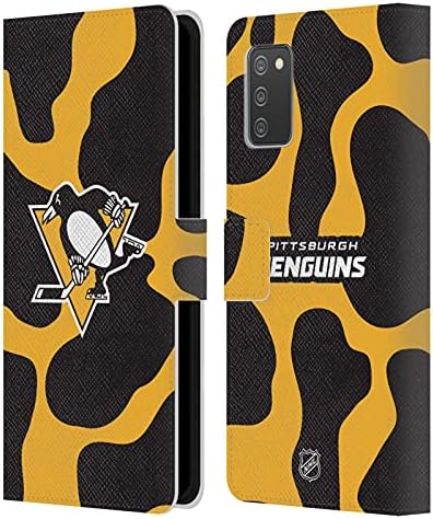 Fejét az Esetben Minták Hivatalosan Engedélyezett NHL Leopárd Patten Pittsburgh Penguins Bőr Könyv Tárca
