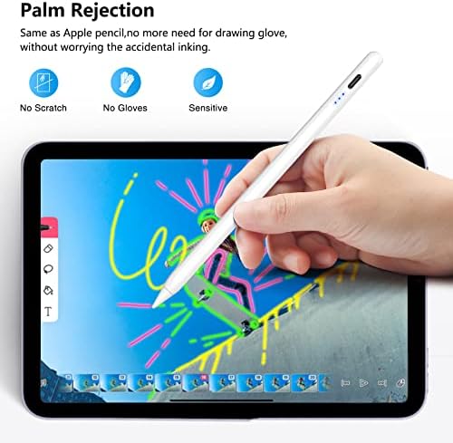 Ceruza iPad 2018-2023, KIROSA iPad Toll, USB-C, Gyors Díj, Tilt Érzékenység & Palm Elutasítás, Ugyanaz,