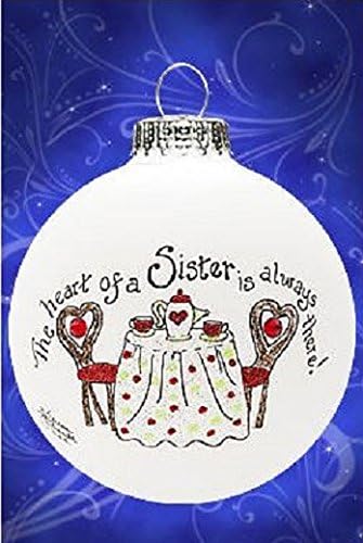 A Szív egy Nővér Mindig Ott Készült az USA-ban Üveg Karácsonyi Dísz