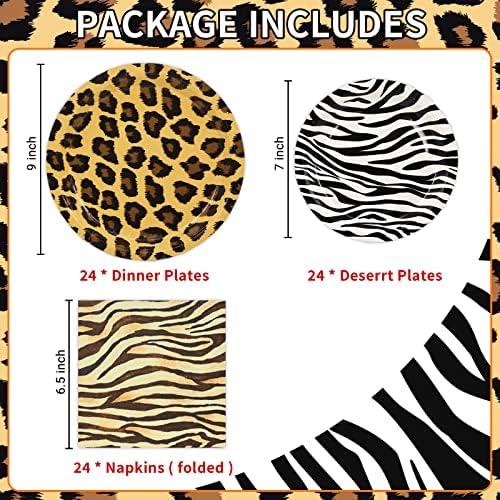 DYLIVeS Safari Állatkerti Állat Print Party Kellékek Csomag, Jungle Safari Téma Szülinapi Dekoráció, Baba