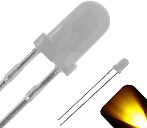 3mm Kerek Felső Lencse Matt, LED - Sárga/Arany LED - Ultra Fényes (Csomag 100)