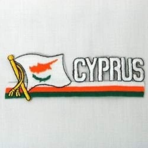 Ciprus Társ Szó Ország Zászló Vas a Patch Címer Jelvény .. 1.5 X 4,5 Cm ... Új