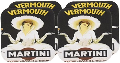 3dRose cst_129949_1 Vintage Martinit, de Rossi Reklám Plakát-Puha, Alátétek, Készlet 4