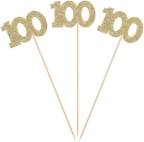 A doboz tartalma 10 Arany Glitter 100 Nap Központi Botok Száma 100 Táblázat Topper Pary Dekoráció