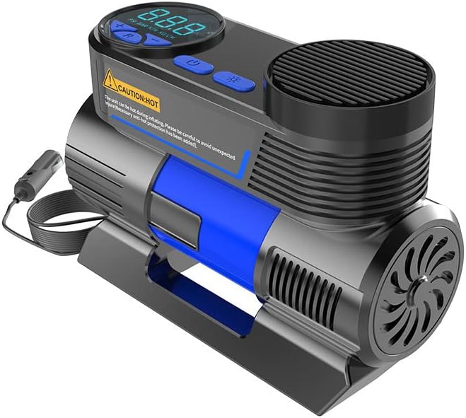 Intelligens digitális kijelző autó gumi autó inflator 12v hordozható mini pumpa autó inflator (Kék - nagy