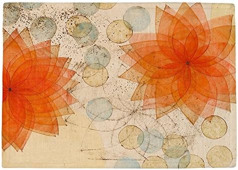 MADE IN USA - DiaNoche Konyhai alátét a Papír Mozaik Stúdió - Spacey Narancssárga Virágok