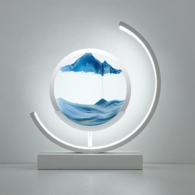 JJRY 3D-s Led-es Éjszakai Távirányító Futóhomok Művészeti Homok Jelenet Dinamikus Kerek Üveg Homokóra