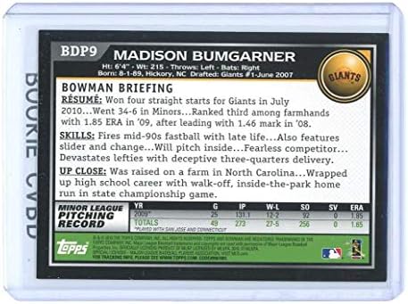 2010 Bowman Tervezet BDP9 Madison Bumgarner San Francisco Giants Újonc Kártya - Menta Hajók Új Jogosultja