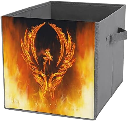 Főnix Madár, a Lángok Összecsukható Anyag Tároló Kocka Box 11 Inch Összecsukható Tárolók fogantyúval