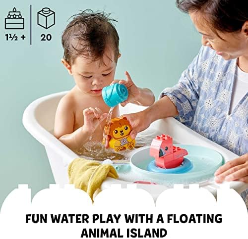 LEGO 10966 DUPLO Fürdő Idő Szórakoztató: a Lebegő Állat-Sziget Fürdő Játék Babák, Kisgyermekek 1.5 Plusz