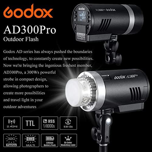 Godox AD300Pro AD300 Pro Vaku, Stúdió/Külső Vakut 300Ws 2, 4 G 1/8000s HSS Flash a Godox XPro-C Vezeték